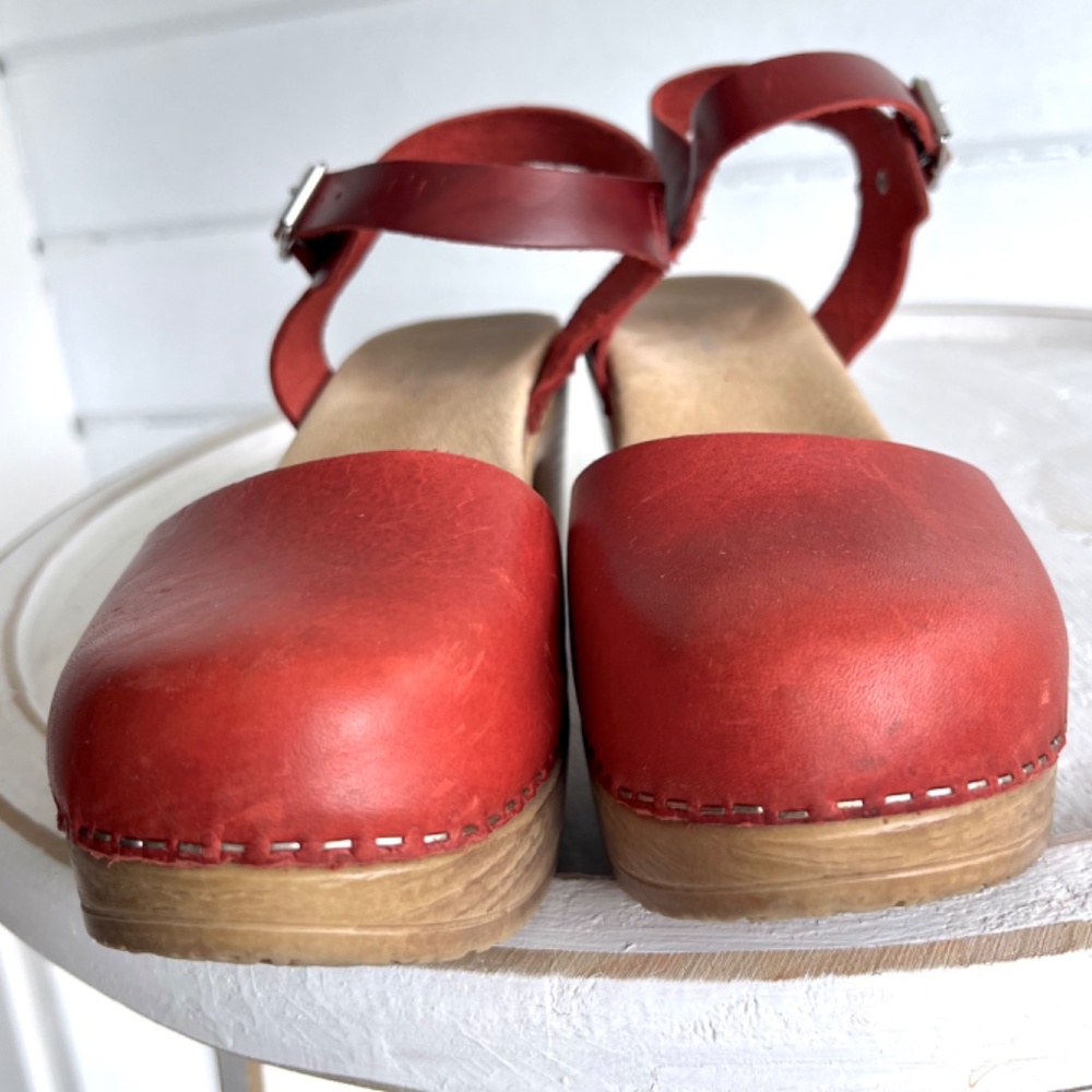 Calou Stockholm Dolores Mary Jane Soft High Heel Clogs In Red - 39/ Us 8.5 View 4